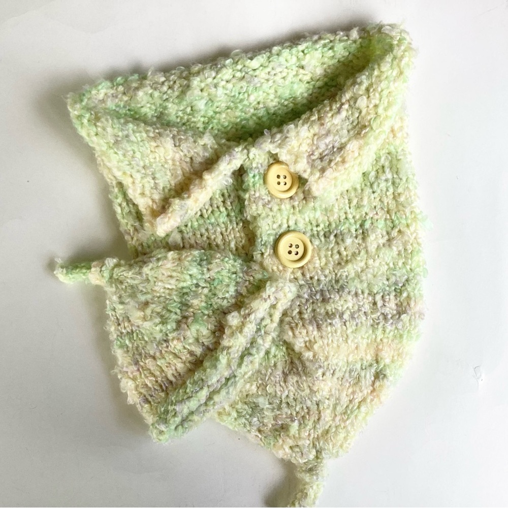 Baby Cocoon One Piece Hand Crafted Yellow Green Swaddler Cozy Knit